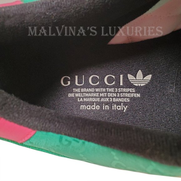 GUCCI MENS SNEAKERS X ADIDAS ZX 8000 TORSION GREEN GG CANVAS SHOES 11 11.5 US - Picture 14 of 15